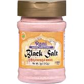Rani Black Salt Powder (Kala Namak) Mineral 5oz (142g) PET Jar ~ Unrefined, Pure and Natural | Vegan | Gluten Friendly | NON-