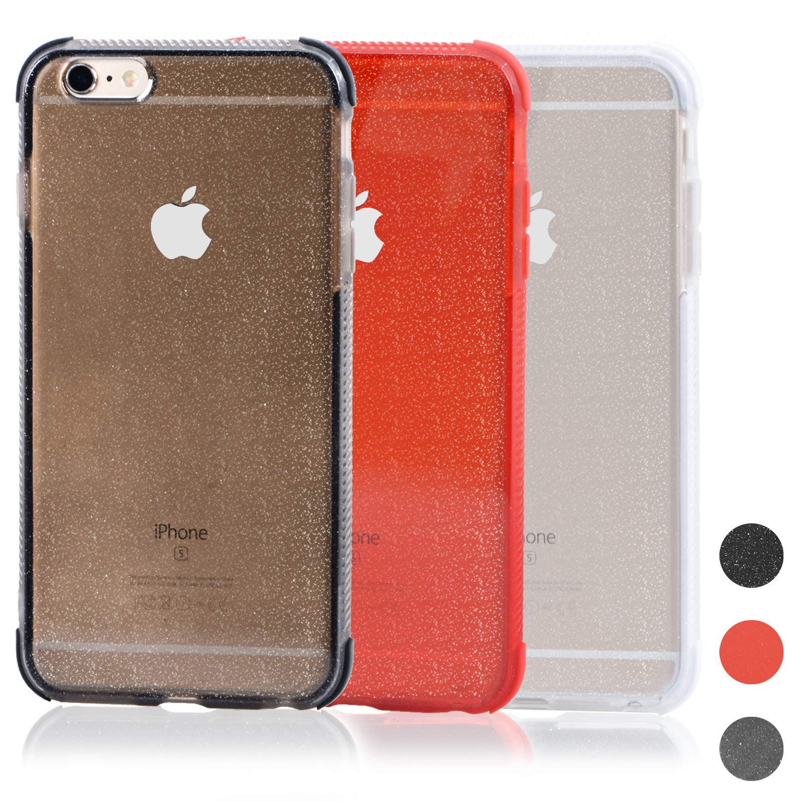 Voilamart iPhone 6 Plus Case, iPhone 6s Plus Case Bling Shiny Cute Pattern Design Sparkle Glitter Anti-Slick/Protective Case for iPhone 6/6s Plus 5.5 Inch, Black