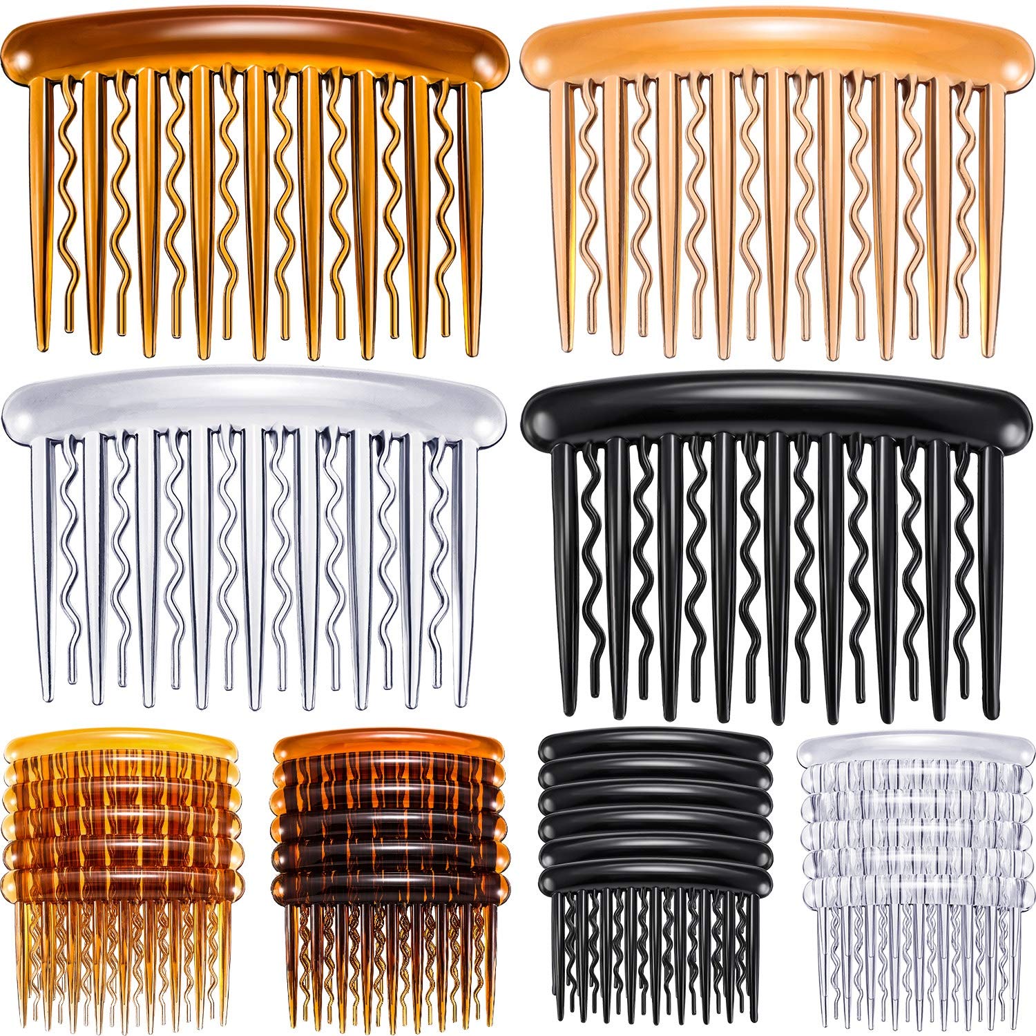 24 Pieces Plastic Hair Side Combs Wave Teeth Hair Combs Hair Clip Comb Bridal Wedding Veil Comb for Fine Hair (Mix Color) : Beauty