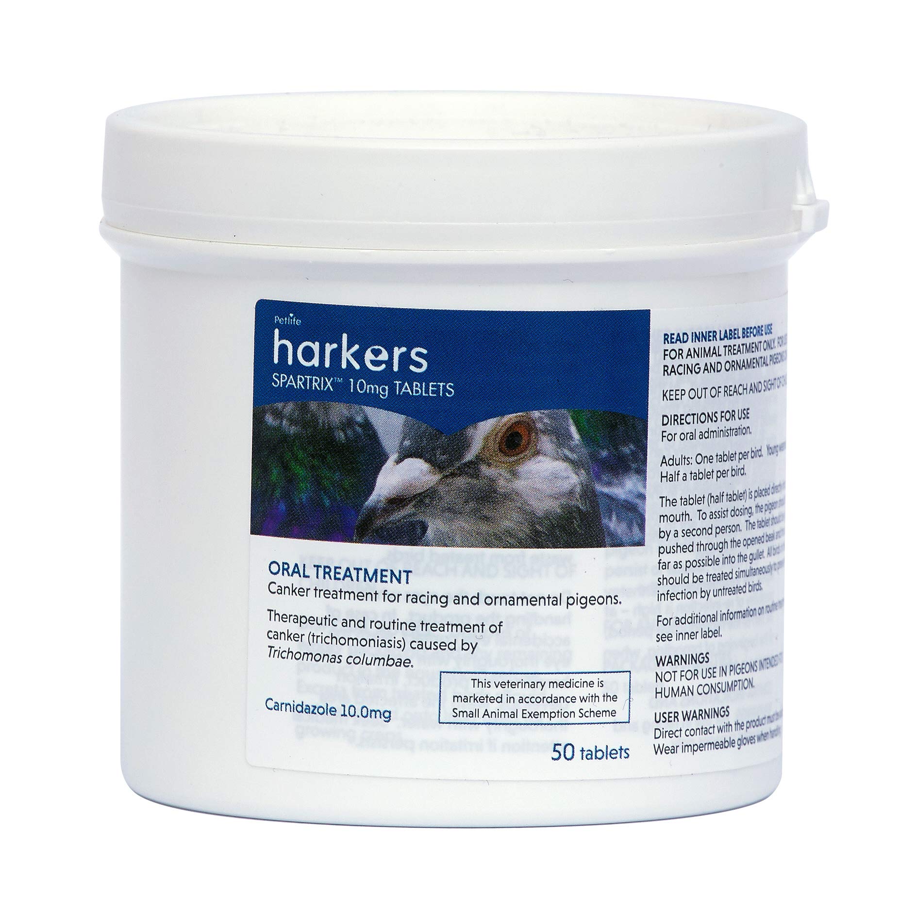 Harkers Spartrix Petlife Canker Treatment for Pigeon, 50 Tablets