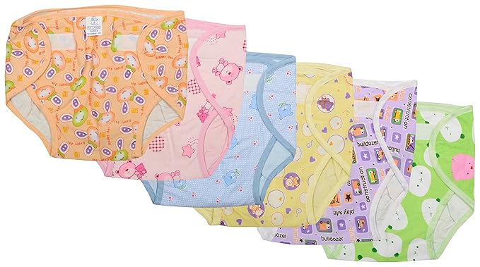 SuperBaby Babies Cotton WaterProof Diaper (12-18 Months, Pack of 6, Multicolor)