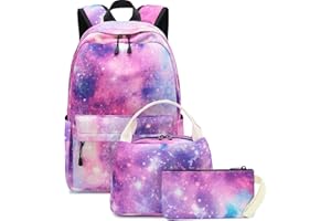 BTOOP Girls School Backpack Galaxy Schoolbag Laptop Bookbag Insulated Lunch Tote Bag Purse Teens Boys Kids