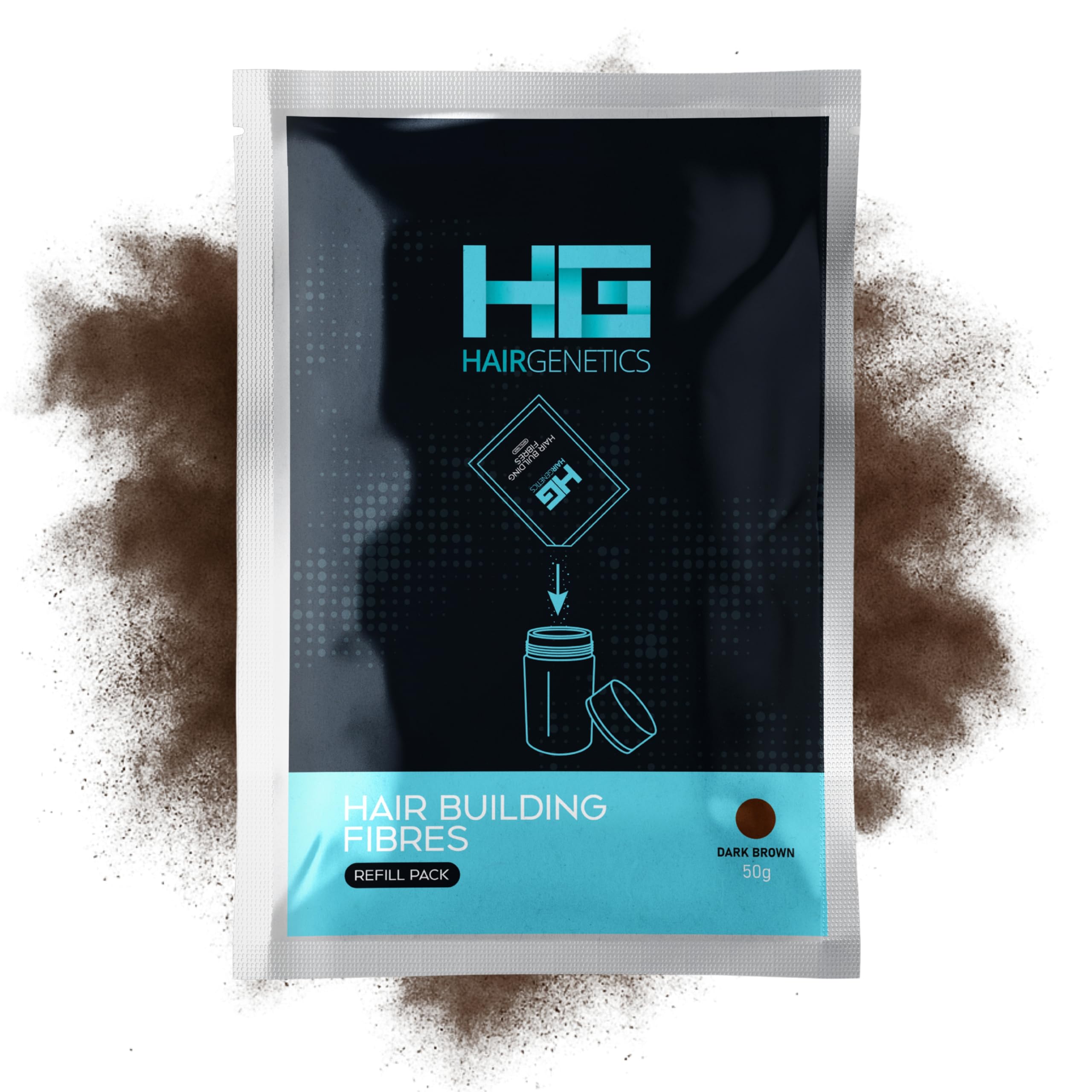 Hair Genetics Hair Fibres Refill Packs - Fill in Bald Spots & Thinning Hair for a Fuller Look, Natural Colours, Cling to Existing Hair, Long Lasting, Water Resistant - Hair Fibers for Men and Women