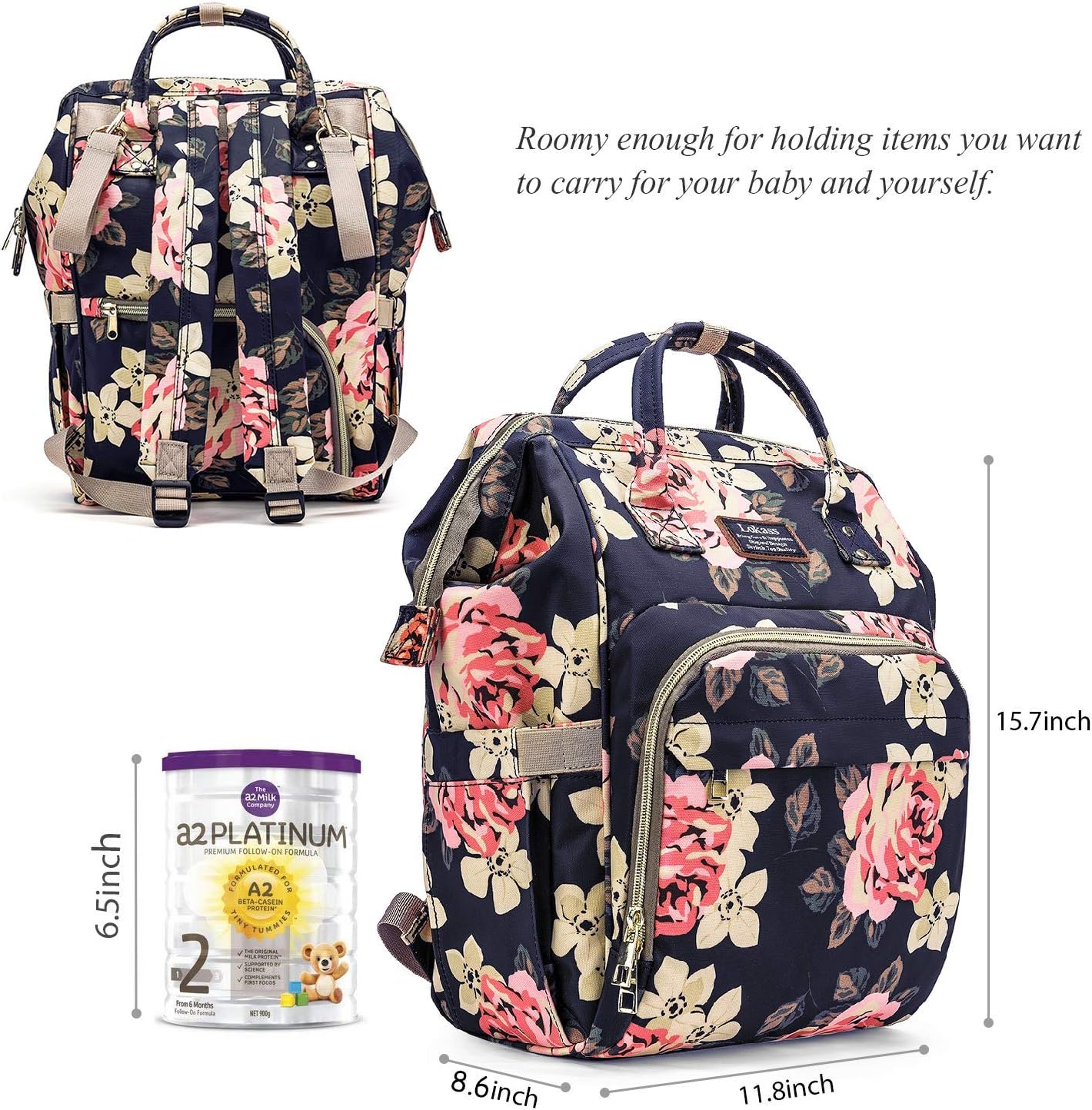 floral nappy bag