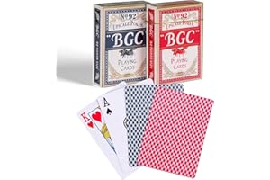 Homnso Standard Playing Cards,Deck of Cards 2 Pack,Poker Cards for Family Games,Parties and Gatherings,1 Red &1 Blue