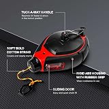 HAUTMEC Chalk Line Reel 30m/100ft Chalk Box 6 Ratio Speed Winding Builders view 2