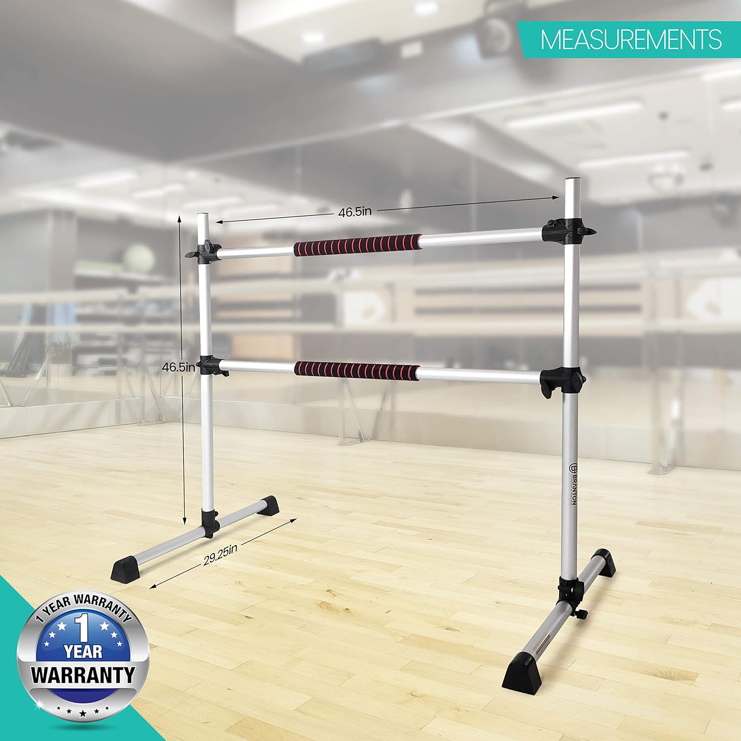 B BRANTON Ballet Barre Workout Equipment Bundle - 4’ Height Adjustable Lightweight 5 Piece Home Dance Set Including Ballet Bar and Leg Stretcher - Ballet Exercise Set for Home Practice : Sports & Outdoors