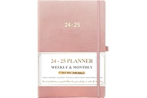 LAFEFO Planner 2024-2025 - Academic Planner 2024-2025, Jul.2024 - Jun.2025, 8.25" x 5.75", 2024-2025 Planner Holidays, Daily Organizer - Pink