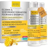 RHRI Psoriasis Shampoo Salicylic Acid 3% Seborrheic Dermatitis, Pack of 2 | Itchy Scalp Treatment with Manuka Honey, Medicated Dandruff Shampoo for Flaking and Scaling, 2 Bottles
