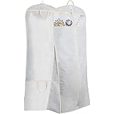 MISSLO 70" Bridal Wedding Gown Dress Garment Bag with Accessories Pouch Large Travel Garment Cover 8" Gusset (White)