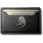 thisiswallet 2 Card Minimalist Wallet for Men & Women - Genuine Leather Ultra Thin Black Credit Card Holder - Compatible with American Express Platinum