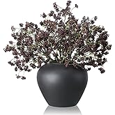Thiccywoov 6 Pcs Plum Faux Berry Stems Artificial Dusty Sedum Berry Stems Picks Branches Faux Spray for DIY Holiday Farmhouse
