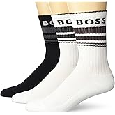 BOSS Mens 3-Pack Bold Logo Solid Cotton Socks