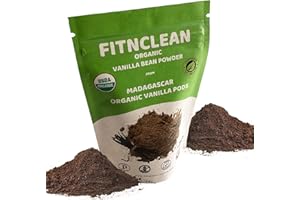 FITNCLEAN HERBS AND SPICES 1oz Certified USDA Organic Madagascar Vanilla Bean Powder. Raw Natural Pure Unsweetened No Additives NON-GMO