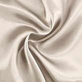 RUDONG M Beige Satin Fabric, 3 Yard x 60 Inch Wide | Silky Charmeuse Satin, Soft Satin, For Wedding Decorations, For Bridal Dress &amp; Sewing, For Accessories &amp; DIY Crafts