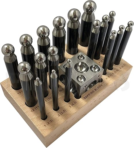 18 Pc Doming Block Und Punch Set Aus Stahl Stanz Craft Metall Arbeiten Werkzeug Amazon De Kuche Haushalt