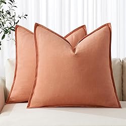 MIULEE Decorative Linen Euro Sham Pillow Covers