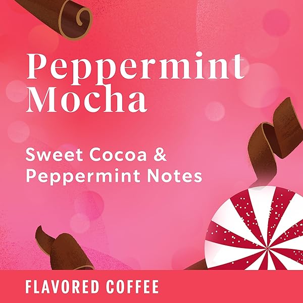 STARBUCKS K-CUP COFFEE PODS, PEPPERMINT MOCHA NATURALLY FLAVORED COFFEE FOR KEURIG COFFEE MAKERS, 100% ARABICA, LIMITED EDITION HOLIDAY COFFEE, 1 BOX (10 PODS)