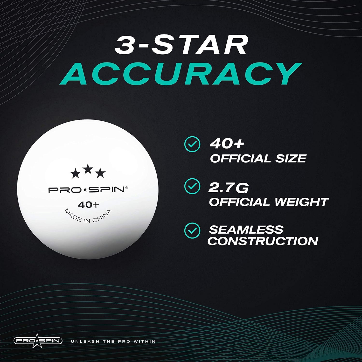 PRO SPIN Ping Pong Balls - White 3-Star 40+ Table Tennis Balls (Pack of 12) | High-Performance ABS Training Balls | Ultimate Durability for Indoor / Outdoor Ping Pong Tables, Competitions, Games : Sports & Outdoors