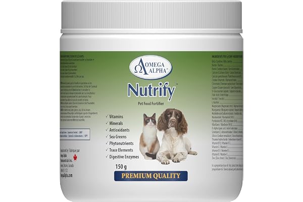 Omega Alpha Nutrify Dog & Cat Multivitamin Powder 150g, Complete Minerals & Antioxidants for Joint Skin Coat & Digestive Supp