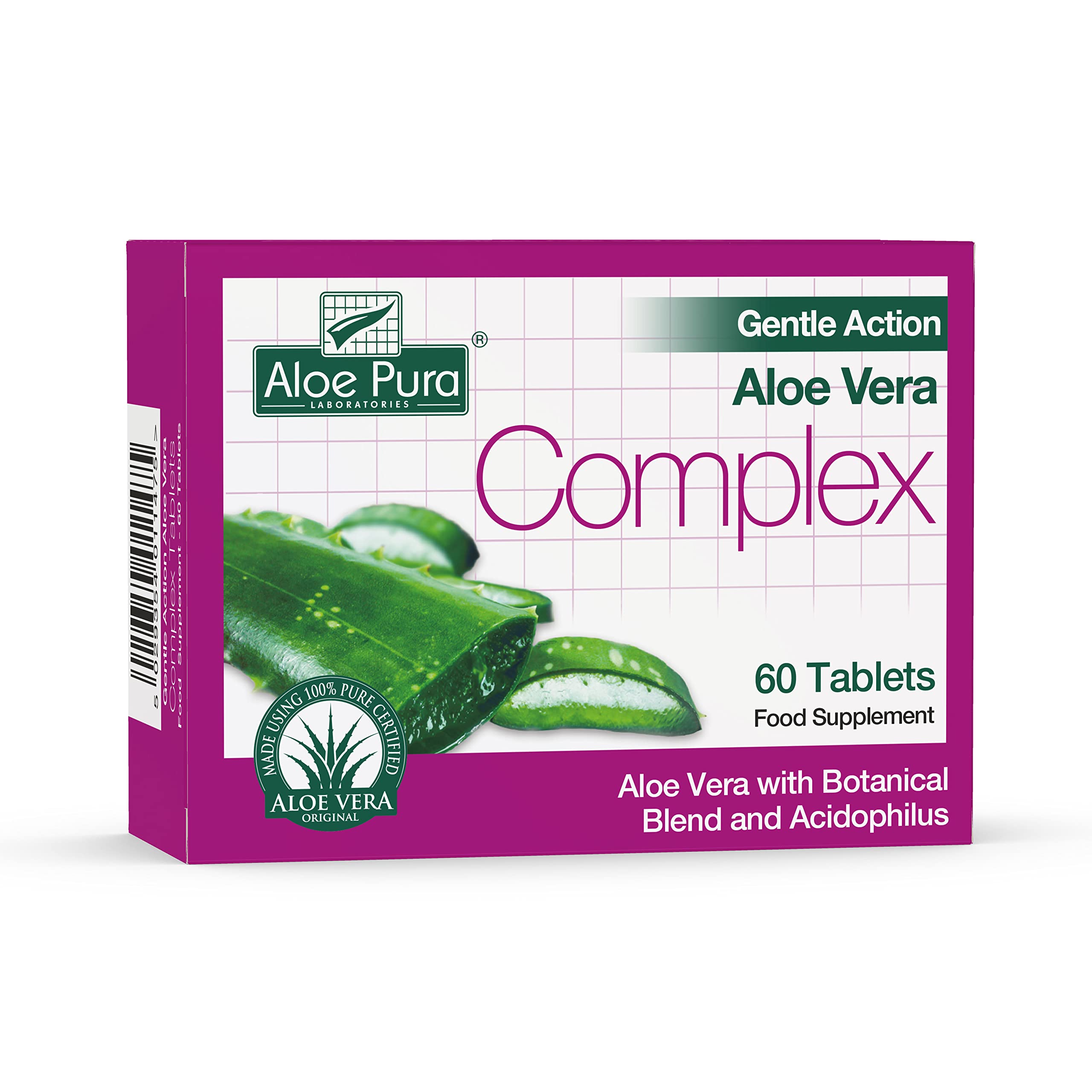 Aloe Pura Gentle Action Aloe Vera Complex 60 Tablets (Pack of 3)