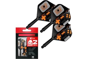 Target Darts K-Flex Game Over/Press Start/You Win Dart Flights & Shafts, No.2 | Pack of 3 Kflex Integrated Flight & Shaft Sys
