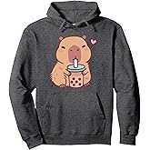 Cute Capybara Kawaii Anime Drinking Bubble Tea Lover Girls Pullover Hoodie