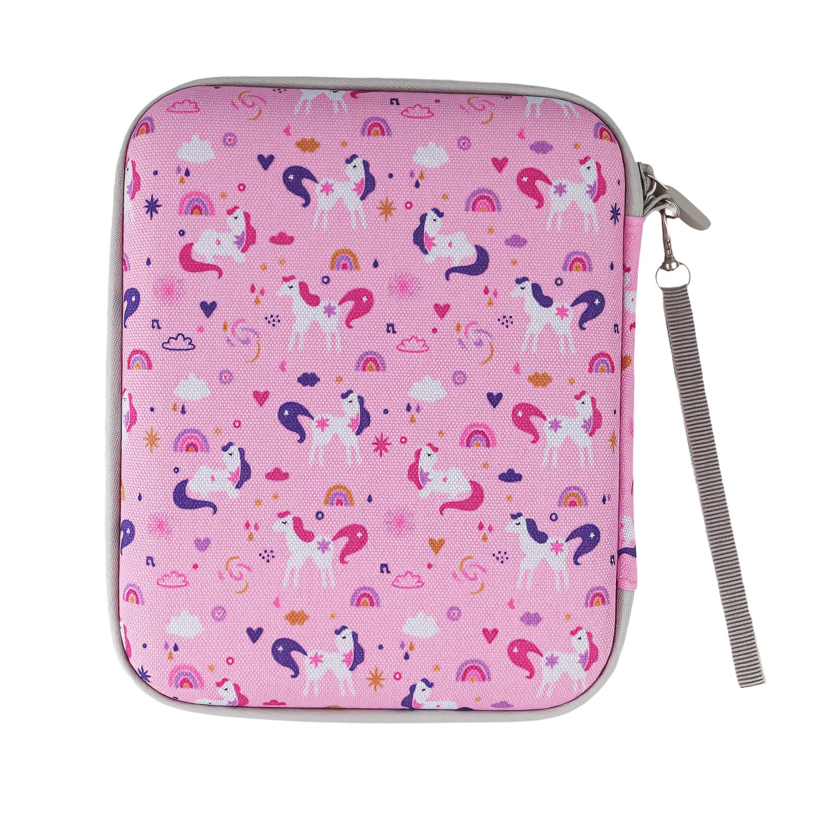 Card Holder for Yoto Card - 80 Pockets Card Case with Zipper, Card Binder Folder for Kids&Adults, 2.3 * 3.4 in Card Organiser for Mini Audiobook Playing Cards - Animals Pink