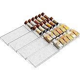 Yieach 8 Pack Adjustable In Drawer Spice Organizer - Expandable From 11'' to 22'' - Acrylic Drawer Seasoning Organizer,Clear Spice Organization Tray for Cabinet Drawers Condiment,Nail Polish and Jar