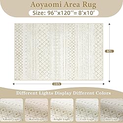 Area Rug Living Room Rugs 8x10 - Large Soft Boho