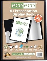 eco-eco A3 50% Recycled 20 Pocket Black Presentation Display Book