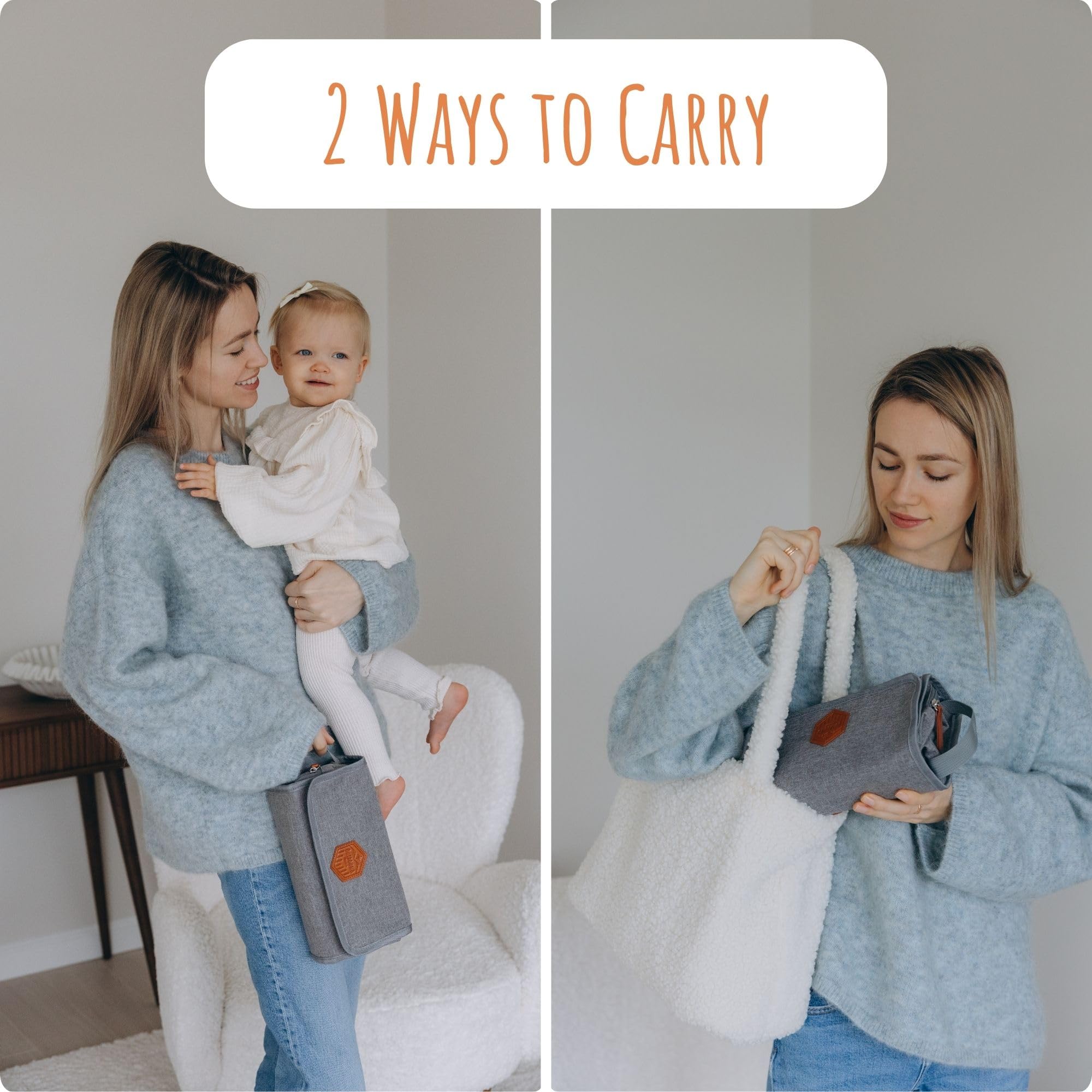 Diaper Bag Organizer - Tri-fold Wipes and Diaper Pouch for Diaper Bag Organization and Travel