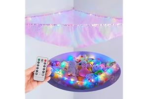 Beinou Stuffed Animals Net or Hammock Kids Toy Storage Organizer Hanging Mesh Stuffed Animals Storage Corner Holder For Girls Kids Room Playroom Decor