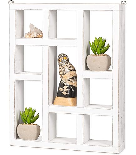 Wall Mount Cube Storage Organizer – 7-Compartment Floating Shelf For Books, Collectibles, Knick Knacks & Decor