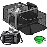 Approved Collapsible Cat Soft-Sided Carriers, Breathable Pet Carriers up to 5kg/12lbs, Portable Dog Carrier Great for Travel,