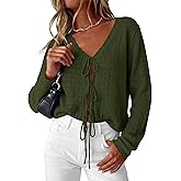 PRETTYGARDEN Crochet Cardigan Sweaters for Women Trendy Spring Summer Long Sleeve Tie Front Tops Boho Beach Vacation Clothes