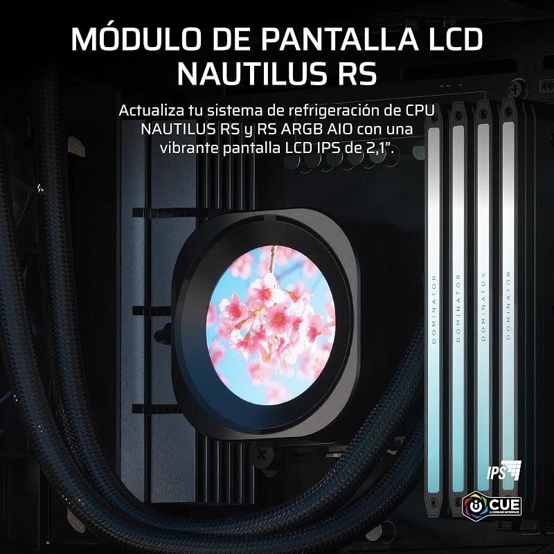 Nautilus RS Módulo para LCD – ara refrigeración de CPU Nautilus RS y Nautilus RS ARGB AIO – Pantalla LCD IPS de 2,1", Instalación Sencilla sin Herramientas – Negro
