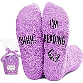 HAPPYPOP Book Lover Gifts for Women, Funny Reading Stocking Stuffers for Book Lovers Readers Students, Book Reading Socks for