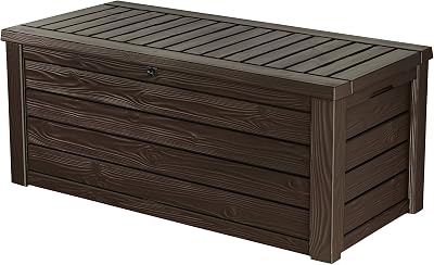Keter Westwood 570L Outdoor Storage Box Brown Wood Effect All Weather