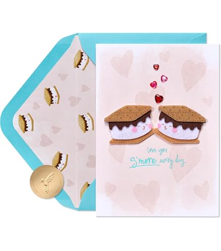 Biglietto Di San Valentino Papyrus Con Abbellimenti E Busta Coordinata - 7x5 Pollici