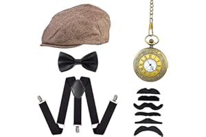 Beelittle 1920s Men Costume Accessories Old Man Costume Grandpa Cosplay Set