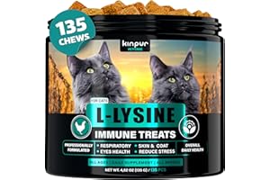 KINPUR PET CARE Lysine Cat Treats - Cat Immune Support - Help Improve Respiratory Health and Eye Function - Enriched with Vitamin B, Calcium, Protein