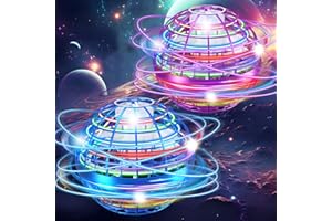 JOYGIFT 2024 Flying Orb Ball Toys, 2-Pack Magic Flying Ball Toy, Galactic Spinner Ball with 360°Rotating RGB Lights, Boomerang Drone Flying Toys for Kids Adults
