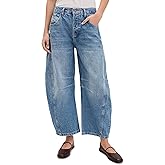 Free People Women's Good Luck Mid-Rise Barrel Jeans