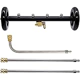 Biswing Dual-Function Undercarriage Cleaner, 16 Inch Surface Cleaner for Pressure Washer, Underbody Car Wash Water Broom with