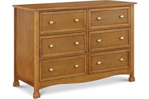DaVinci Kalani 6-Drawer Baby Dresser for Nursery - Wooden Double Chest of Drawers for Kids, Boys & Girls - Multi-Purpose Storage Dresser for Bedroom, Living Room & Hallway - Easy to Assemble, Chestnut