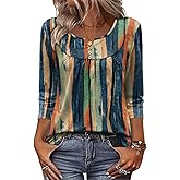 Zeagoo 3/4 Length Sleeve Womens Tops Dressy Casual 2026 V Neck T Shirts Blouses Floral Summer Business Work Basic Tees