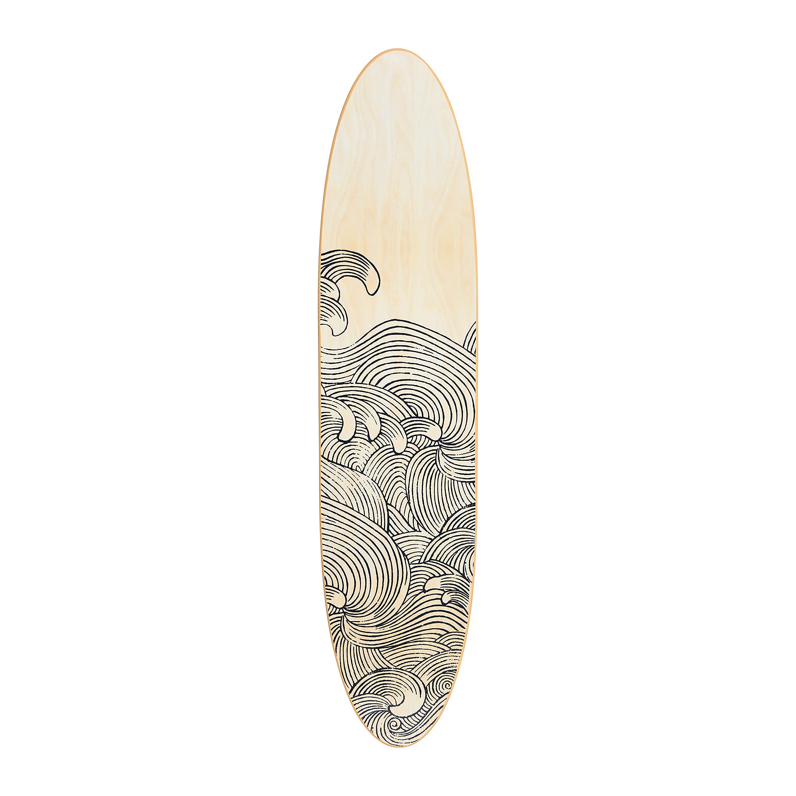 Photo 1 of ***DAMAGED - WARPED - SEE PICTURES***
Creative Co-Op Coastal Decorative Surfboard Wall Décor, Wave Design Overlaid On Natural Wood, Hangs Vertical or Horizontal