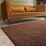 THE RUGS Living Room Shaggy Rug Brown 200x290 cm 30 mm Thick view 7