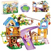Girls Tree House Building Set Compatible with Lego Friends | 1029pcs Forest House set with LED Light and pet Figures Christmas Birthday Gifts for Kids Girls Boys Age 6 7 8 9 10 11 12+